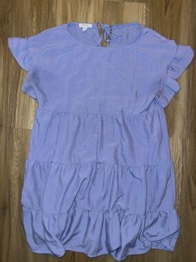 Nine West Lavender Tiered Ruffle Dress